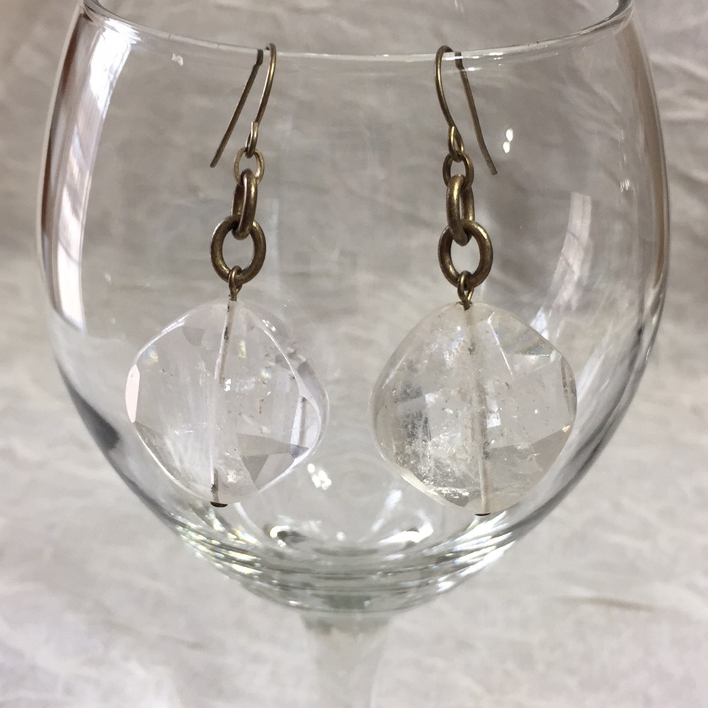 Gold Tone & Clear Earrings